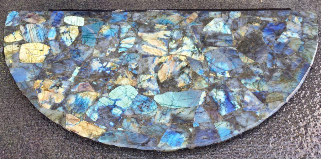 Plateau de table en pierre Labradorite